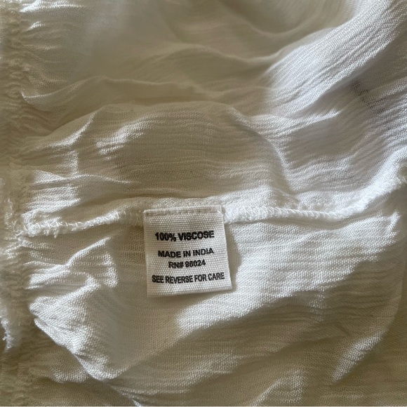 White Sheer Peplum Tie-back Top - Picture 7 of 8